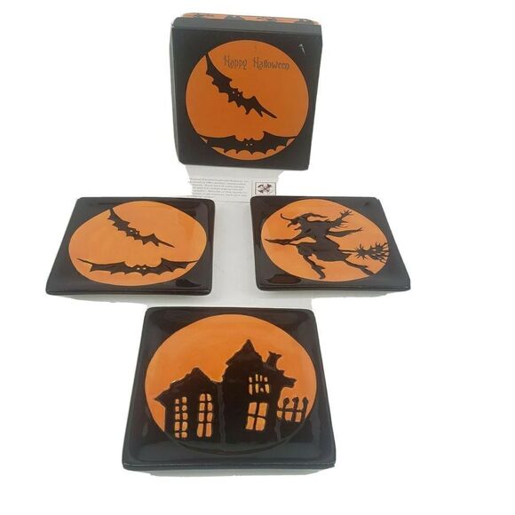Yankee Candle Set of 3 Halloween Mini Plates - Picture 1 of 12